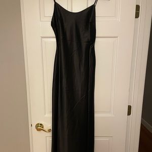 Black Satin Maxi Dress